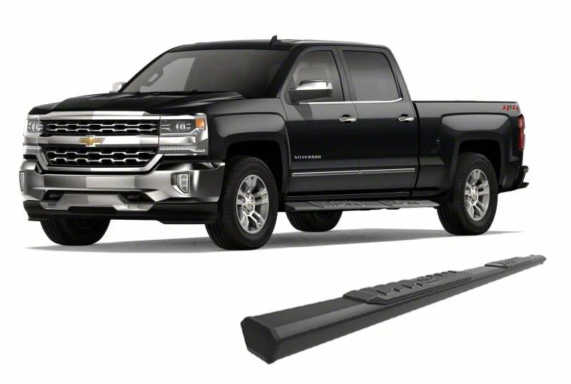 Epic Aluminum Running Boards; Black (07-19 Sierra 3500 HD Crew Cab)