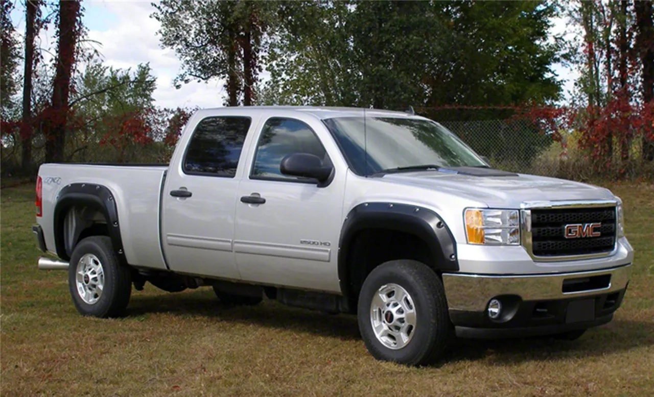 Ruff Riderz Fender Flares; Smooth Black (07-14 Sierra 3500 HD)
