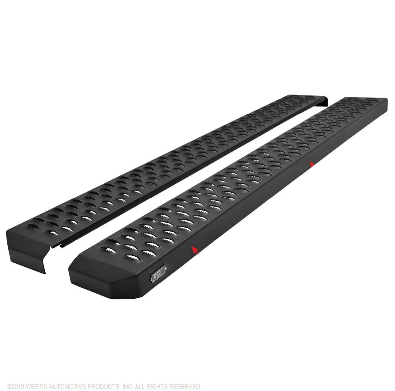 Westin Grate Steps Running Boards; Textured Black (15-19 Sierra 3500 HD Regular Cab)