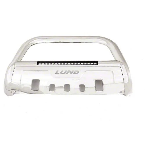 Bull Bar with LED Light Bar; Stainless Steel (11-19 Sierra 3500 HD)