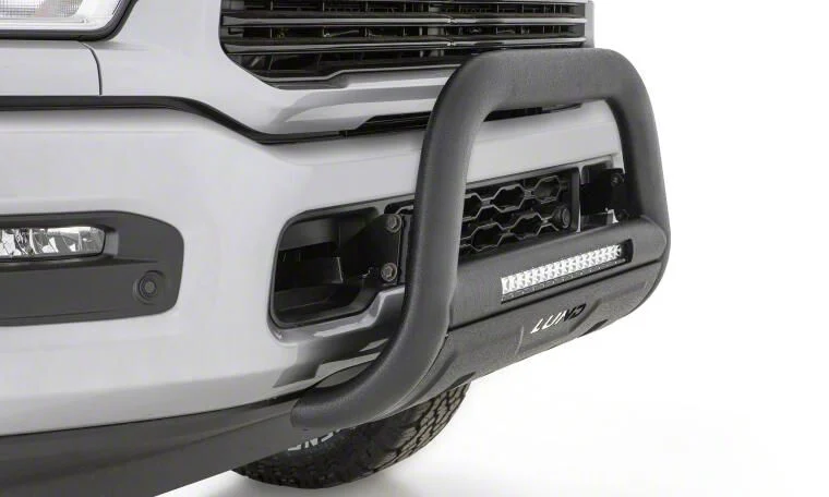 Bull Bar with LED Light Bar; Black (11-19 Sierra 3500 HD)