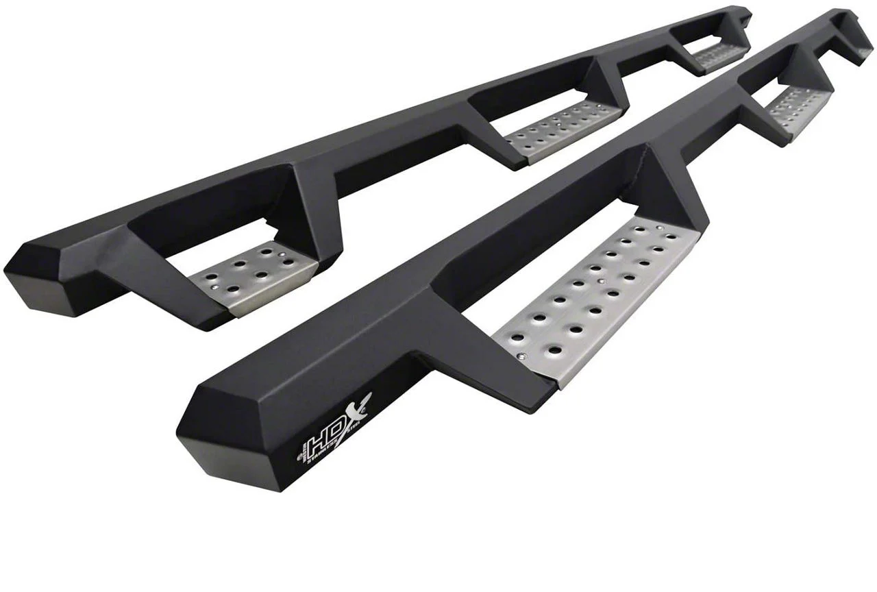 Westin HDX Stainless Wheel-to-Wheel Drop Nerf Side Step Bars; Textured Black (20-26 Sierra 3500 HD Crew Cab w/ 8-Foot Long Box)
