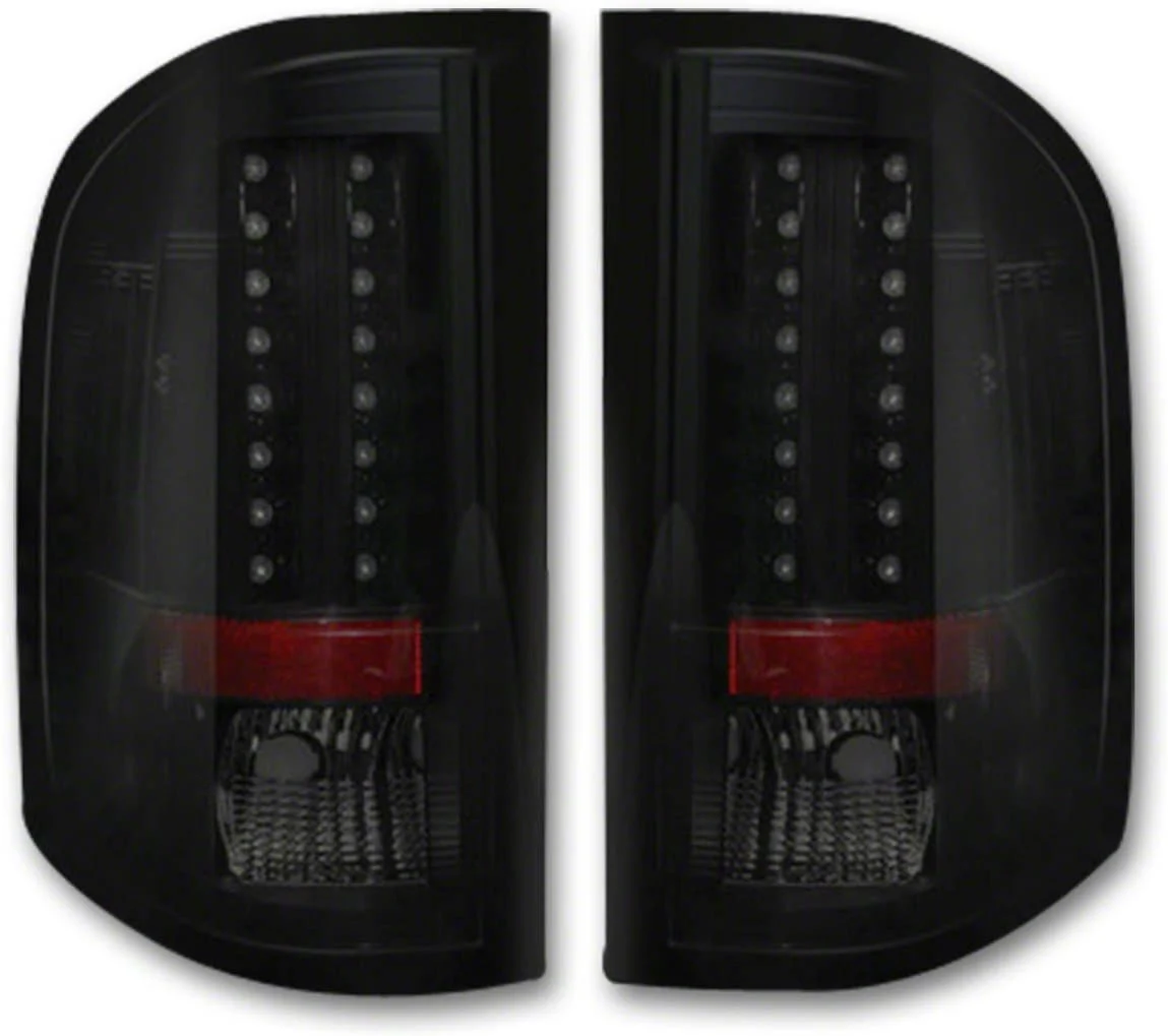 LED Tail Lights; Chrome Housing; Smoked Lens (07-14 Sierra 3500 HD DRW)