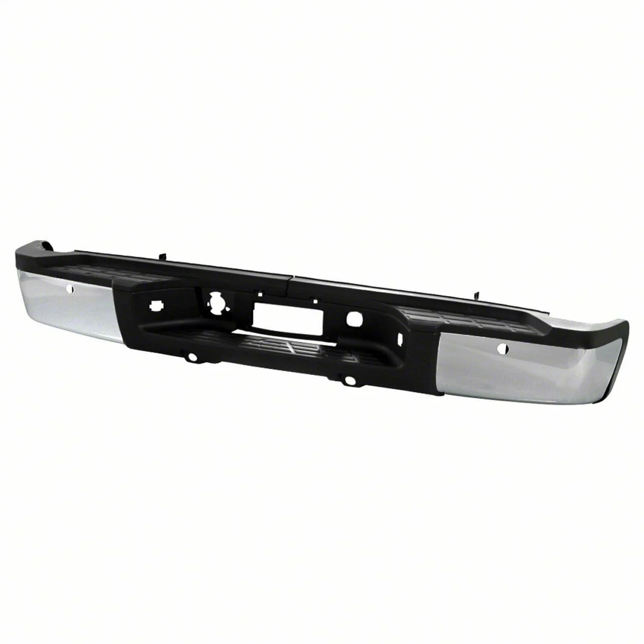 OEM Style Rear Bumper; Pre-Drilled for Backup Sensors; Chrome (07-10 Sierra 3500 HD SRW)