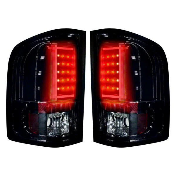 OLED Tail Lights; Chrome Housing; Red Lens (07-14 Sierra 3500 HD DRW)