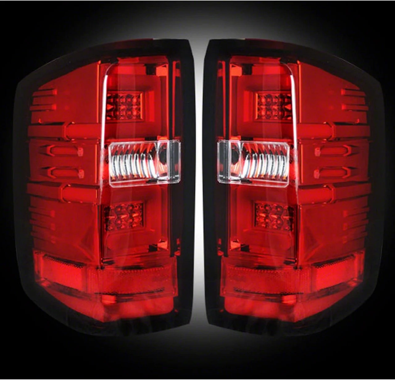 OLED Tail Lights; Chrome Housing; Red Lens (15-19 Sierra 3500 DRW w/ Factory LED Tail Lights)