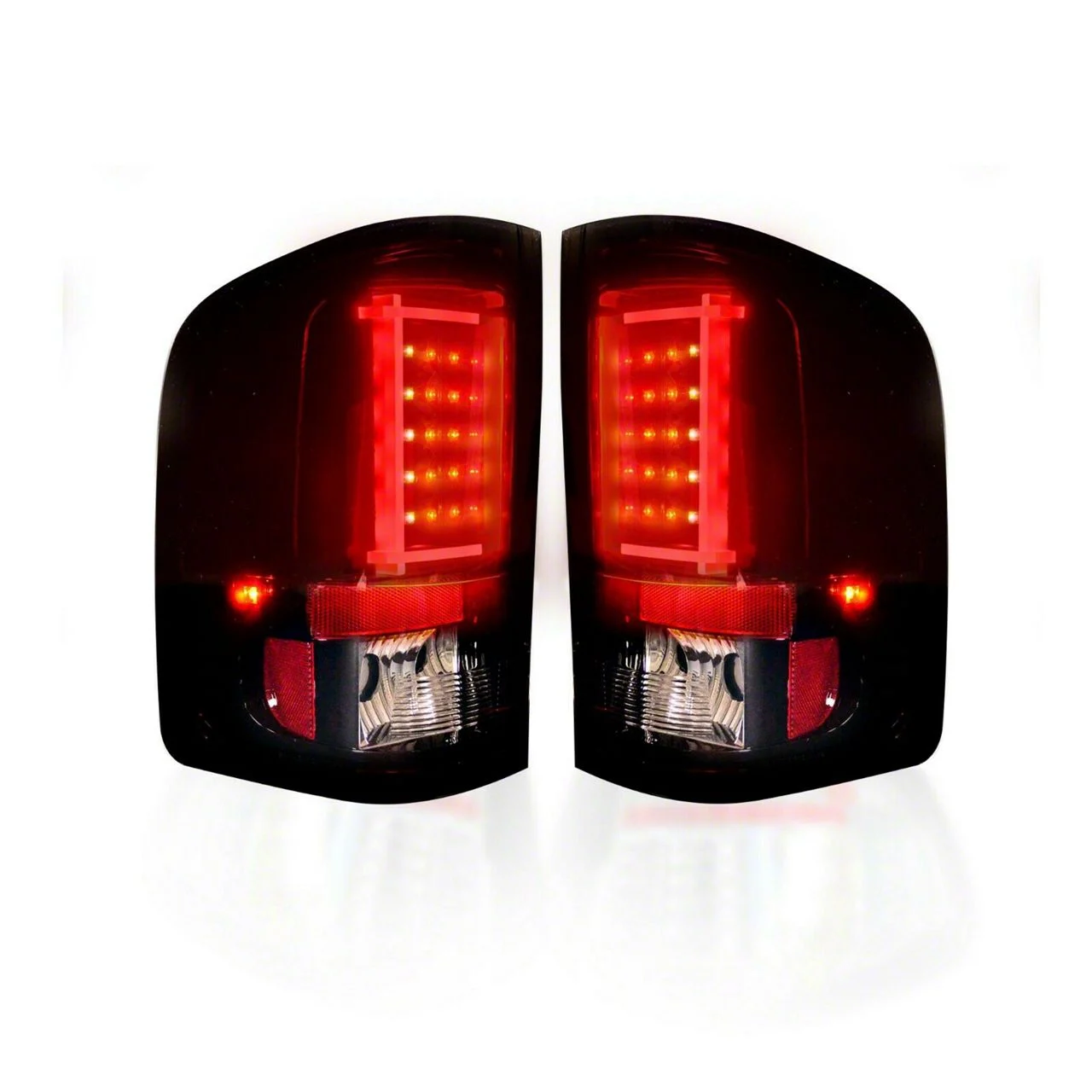 OLED Tail Lights; Chrome Housing; Red Smoked Lens (07-14 Sierra 3500 HD DRW)