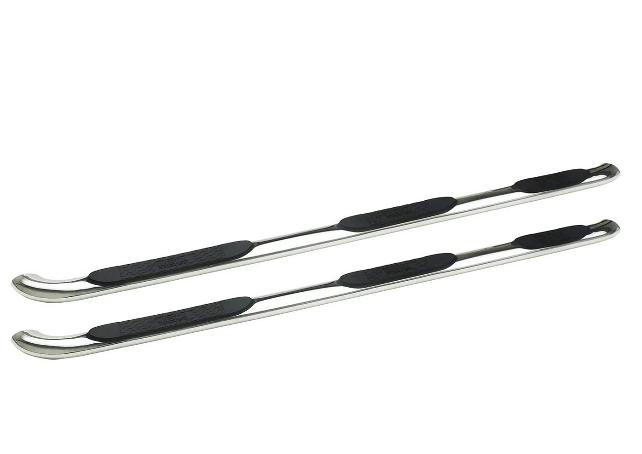 Westin Platinum 4-Inch Wheel-to-Wheel Oval Side Step Bars; Stainless Steel (15-19 Sierra 3500 HD Crew Cab w/ 8-Foot Long Box)