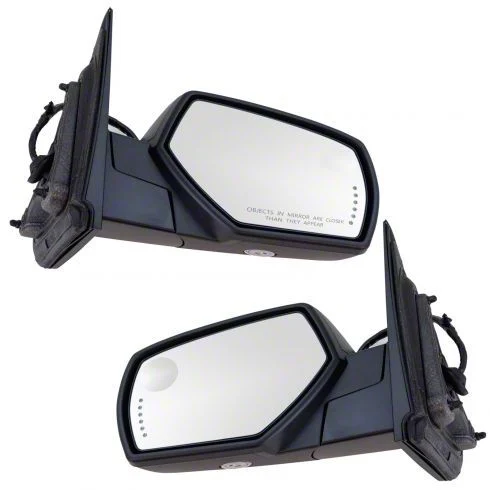 Powered Heated Memory Side Mirrors with Puddle Lights; Textured Black (15-19 Sierra 3500 HD)