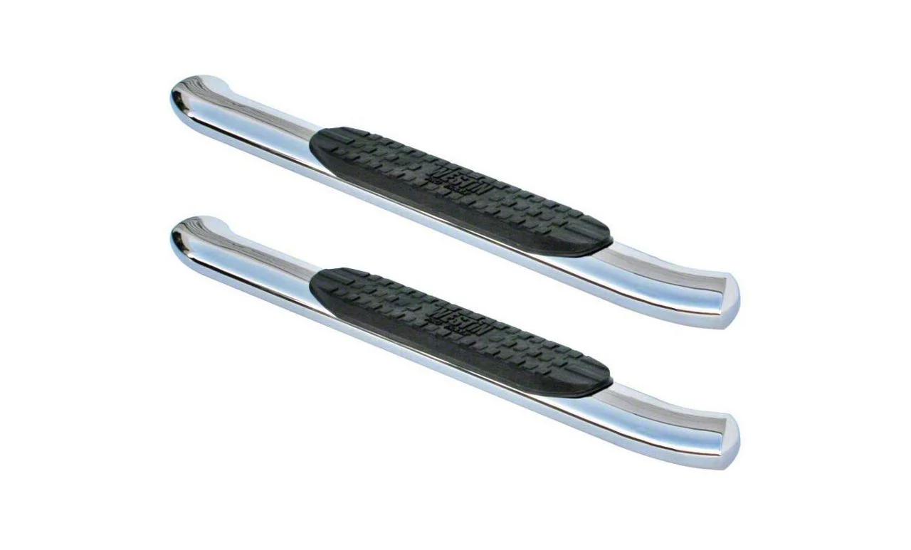 Westin Pro Traxx 4-Inch Oval Side Step Bars; Stainless Steel (15-19 6.6L Duramax Sierra 3500 HD Regular Cab)