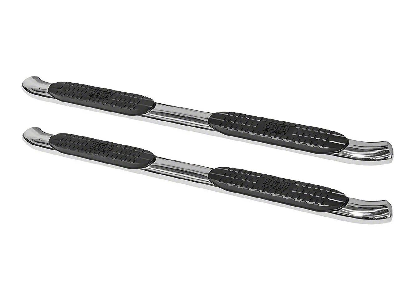 Westin Pro Traxx 4-Inch Oval Side Step Bars; Stainless Steel (15-19 6.6L Duramax Sierra 3500 HD Double Cab)