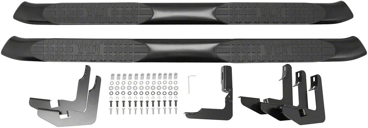 Westin Pro Traxx 5-Inch Oval Side Step Bars; Black (15-19 Sierra 3500 HD Crew Cab)