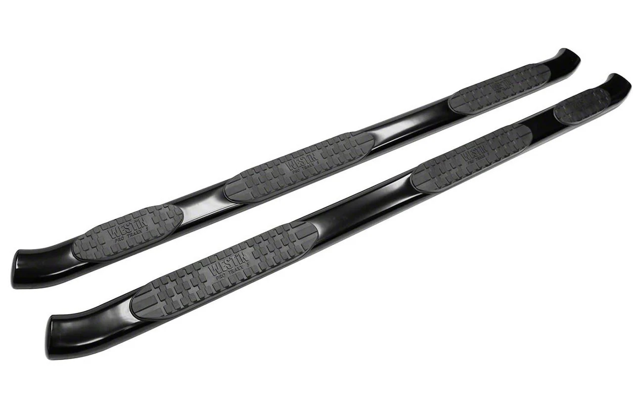 Westin Pro Traxx 5-Inch Wheel-to-Wheel Oval Side Step Bars; Black (07-19 Sierra 3500 HD Crew Cab SRW w/ 8-Foot Long Box)