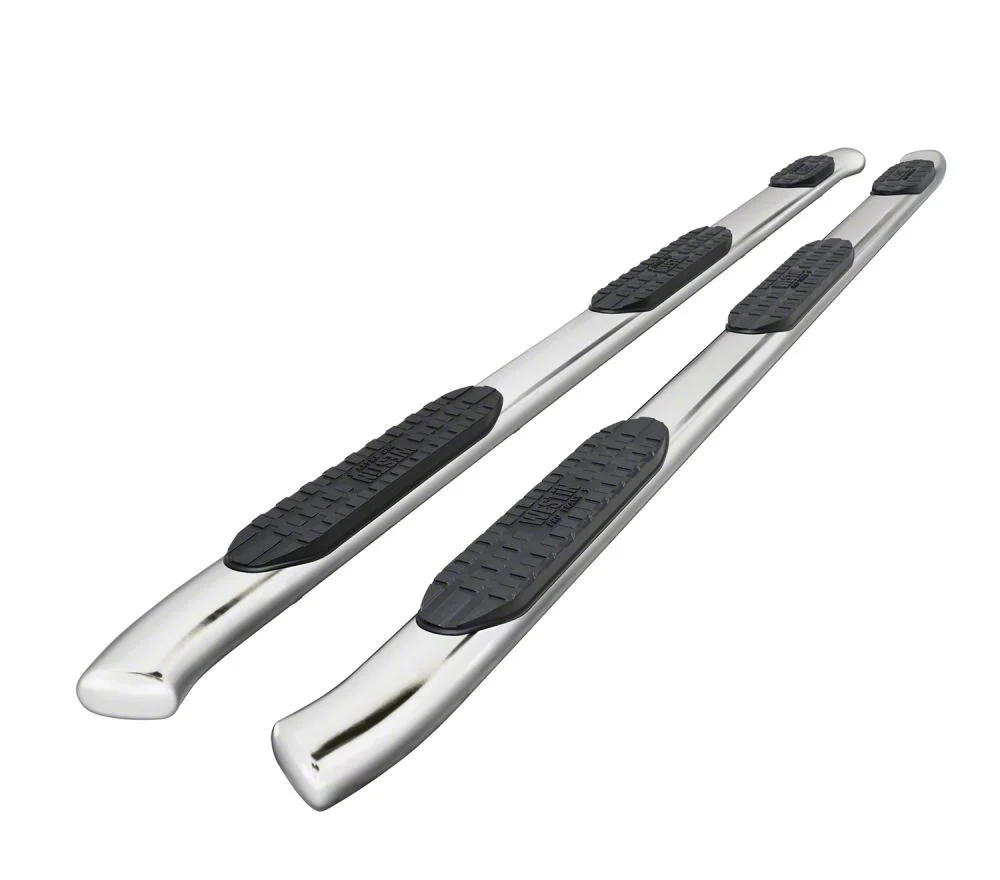 Westin Pro Traxx 5-Inch Wheel-to-Wheel Oval Side Step Bars; Stainless Steel (20-26 Sierra 3500 HD Double Cab w/ 8-Foot Long Box)