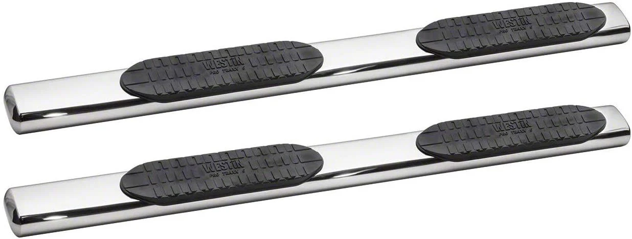 Westin Pro Traxx 6-Inch Oval Side Step Bars; Stainless Steel (20-26 Sierra 3500 HD Crew Cab)