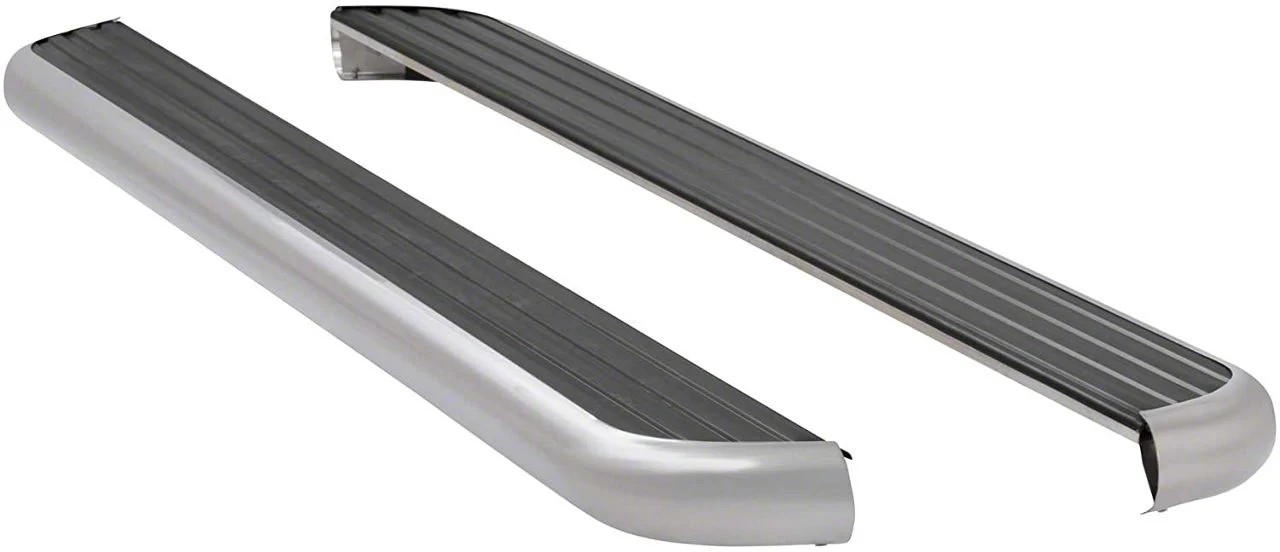 MegaStep 6.50-Inch Wheel-to-Wheel Running Boards; Rocker Mount; Polished Stainless (11-13 6.0L Sierra 3500 HD Extended Cab w/ 6.50-Foot Standard Box)