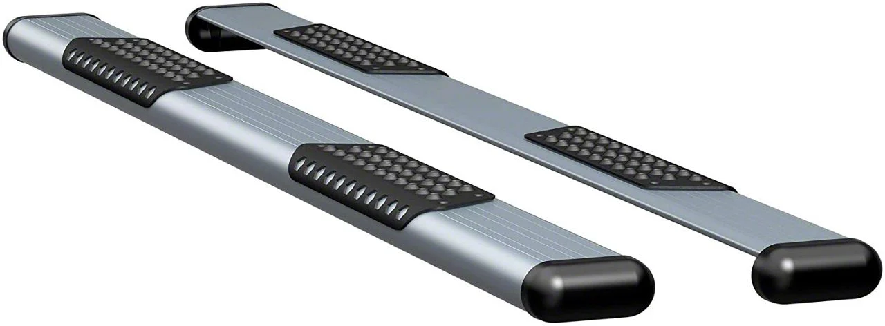 O-Mega II 6-Inch Oval Side Step Bars; Body Mount; Silver (07-14 Sierra 3500 HD Crew Cab)