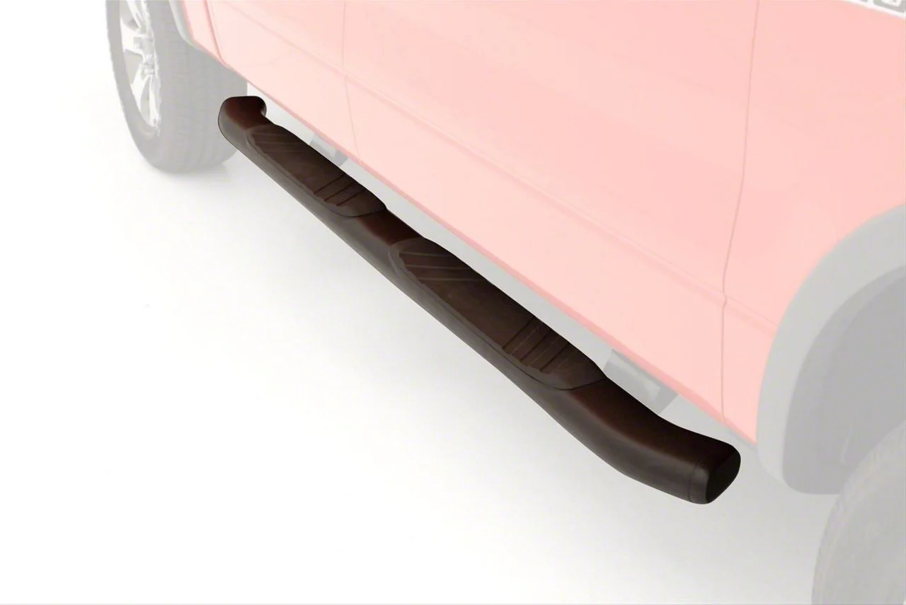 5-Inch Oval Bent Nerf Side Step Bars; Black (15-19 Sierra 3500 HD Crew Cab)
