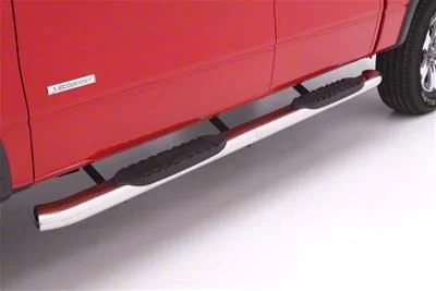 5-Inch Oval Curved Nerf Side Step Bars; Polished Stainless (07-19 Sierra 3500 HD Regular Cab)