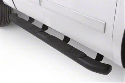 5-Inch Oval Curved Nerf Side Step Bars; Black (07-19 Sierra 3500 HD Crew Cab)