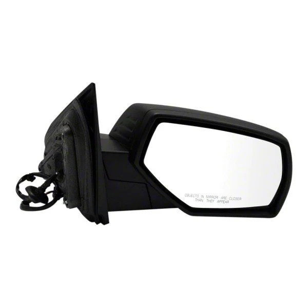 Powered Heated Manual Folding Mirror with Temperature Sensor; Textured Black; Passenger Side (15-19 6.6L Duramax Silverado 2500 HD)