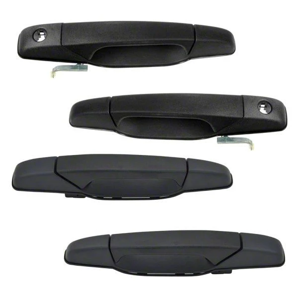 Exterior Door Handles; Front and Rear; Textured Black (07-14 Silverado 3500 HD Crew Cab)