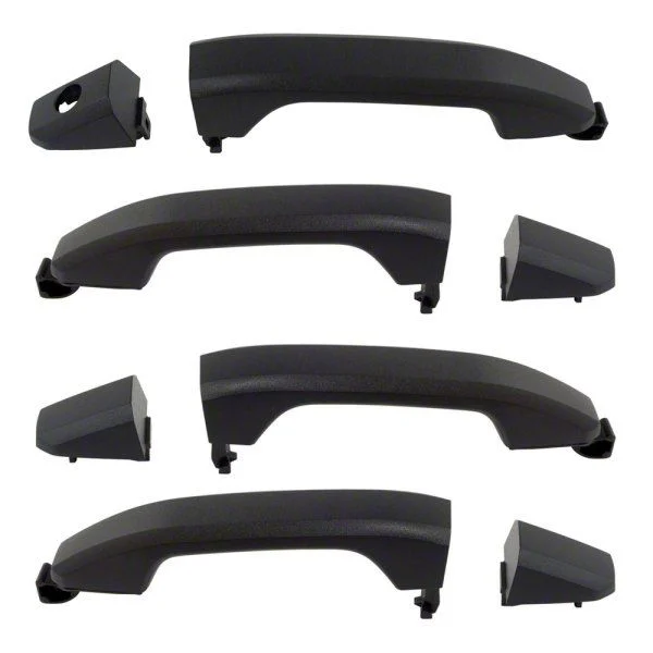 Exterior Door Handles; Front and Rear; Textured Black (15-17 Silverado 3500 HD Crew Cab)