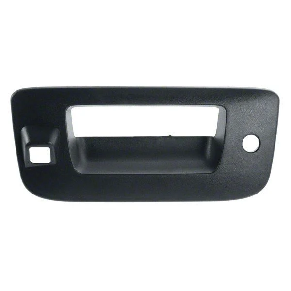 Tailgate Handle Bezel with Lock Provision and Backup Camera Opening; Textured Black (07-14 Silverado 3500 HD)
