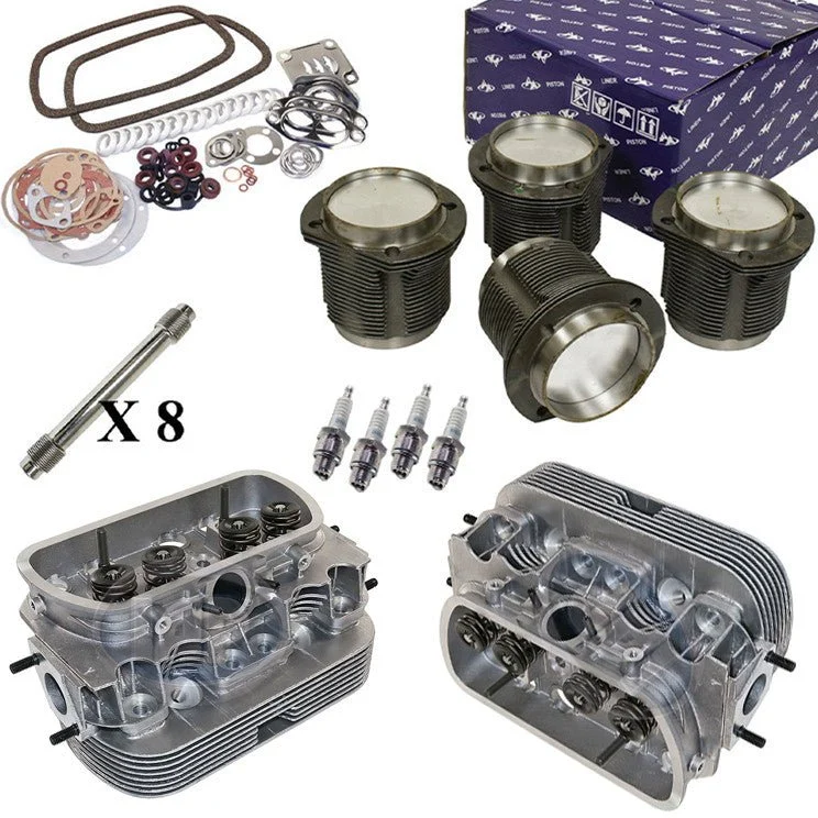 Single Port 1600cc Air-cooled Vw Bug Engine Rebuild Kit, Top End Heads / Pistons