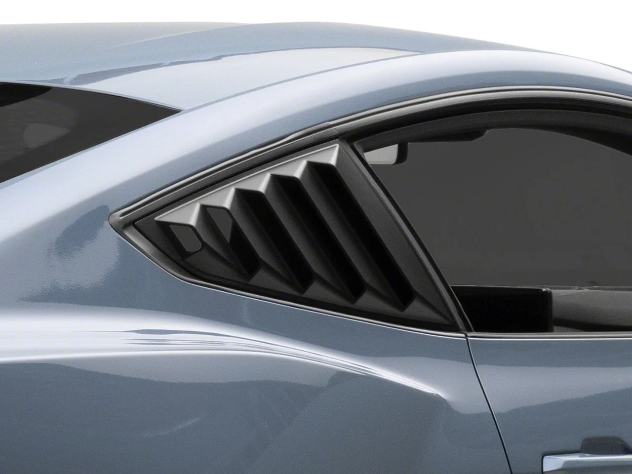 SpeedForm Vintage Quarter Window Louvers; Matte Black (24-26 Mustang Fastback)