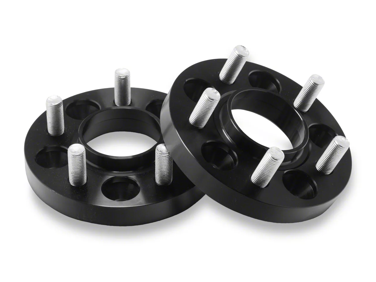 SR Performance 20mm Hubcentric Wheel Spacers; Black (15-26 Mustang)