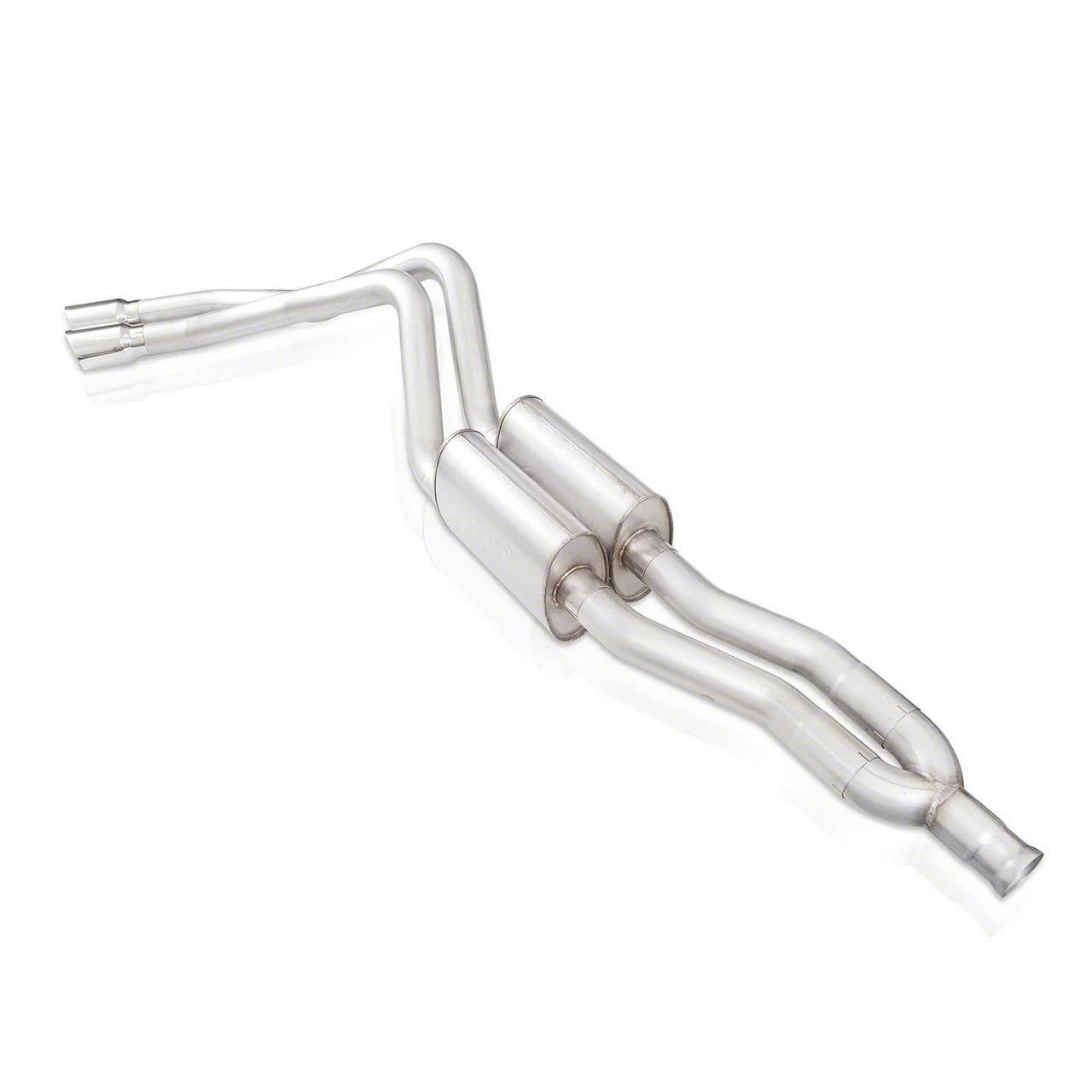 Stainless Works Redline Series Dual Exhaust System with Polished Tips; Factory Connect; Same Side Exit (15-20 6.2L Yukon)