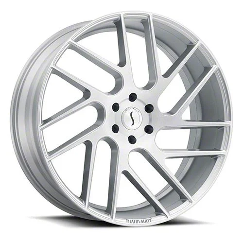 Status Juggernaut Silver with Brushed Machined Wheel; 22x9.5; 15mm Offset (06-10 RWD Charger)