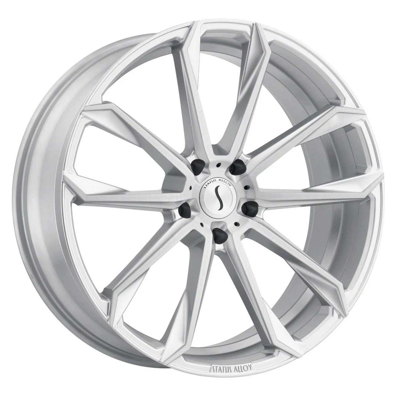 Status Mastadon Silver with Brushed Machined Wheel; 22x9.5; 15mm Offset (06-10 RWD Charger)