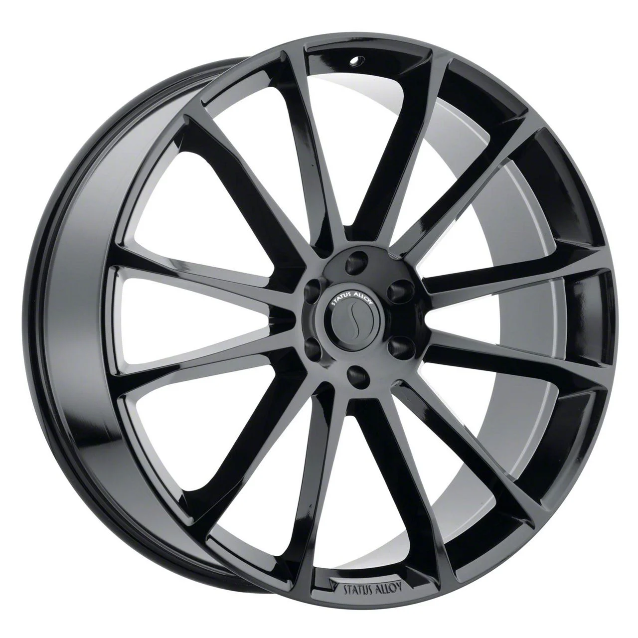 Status Goliath Gloss Black Wheel; 22x9.5; 15mm Offset (11-23 RWD Charger, Excluding Widebody)