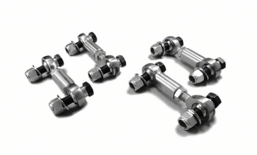 Steinjager Adjustable Duty Front and Rear Sway Bar End Links; Chromoly Heims (01-04 Corvette C5 Z06)