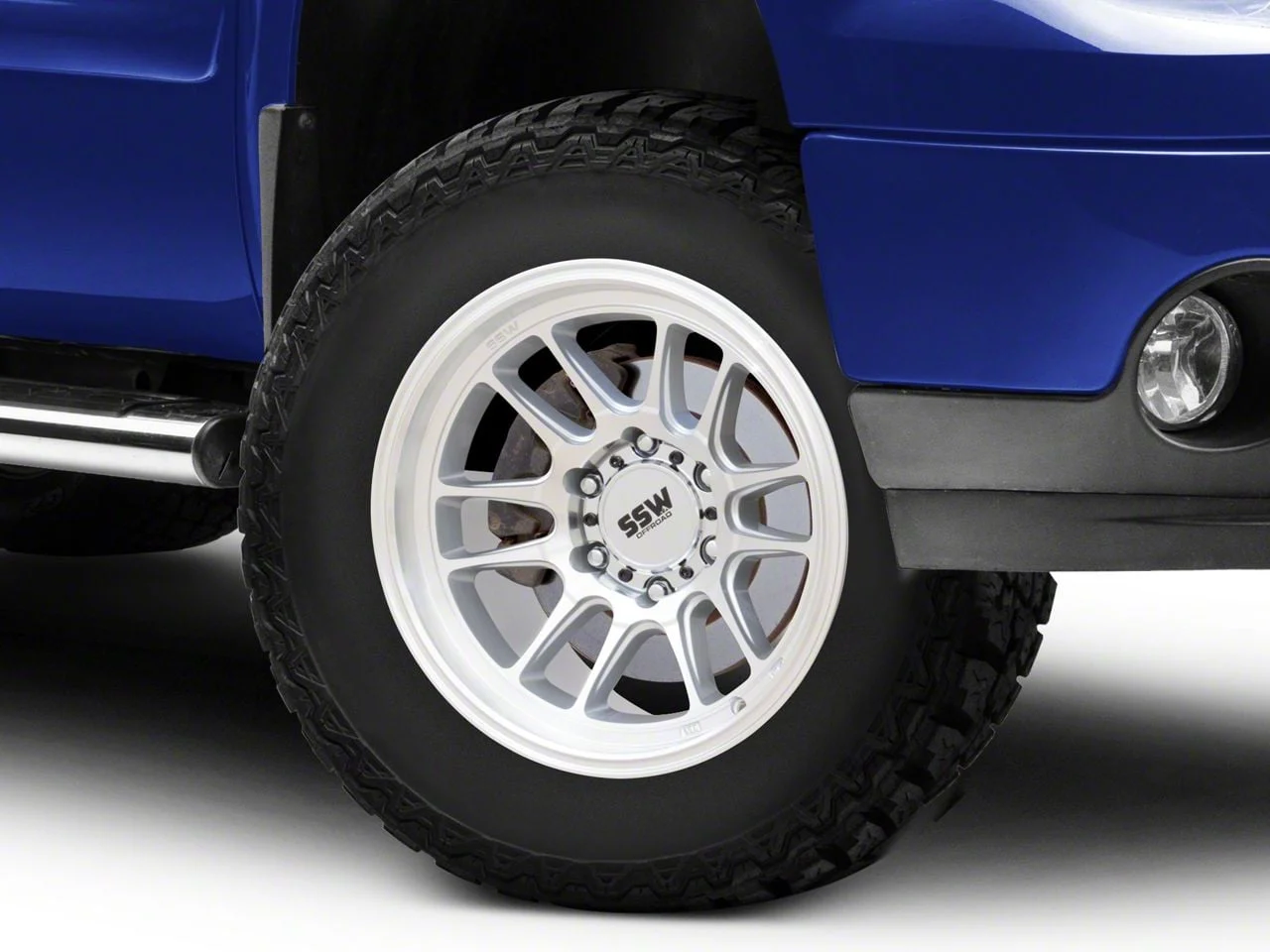 SSW Off-Road Wheels Raptor Machined Silver 6-Lug Wheel; 17x9; -12mm Offset (07-13 Sierra 1500)