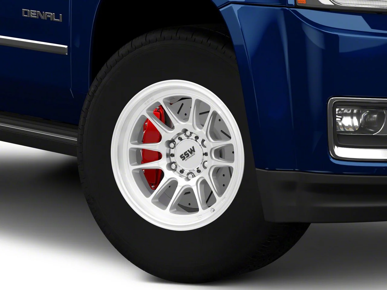 SSW Off-Road Wheels Raptor Machined Silver 6-Lug Wheel; 17x9; -12mm Offset (15-20 Yukon)