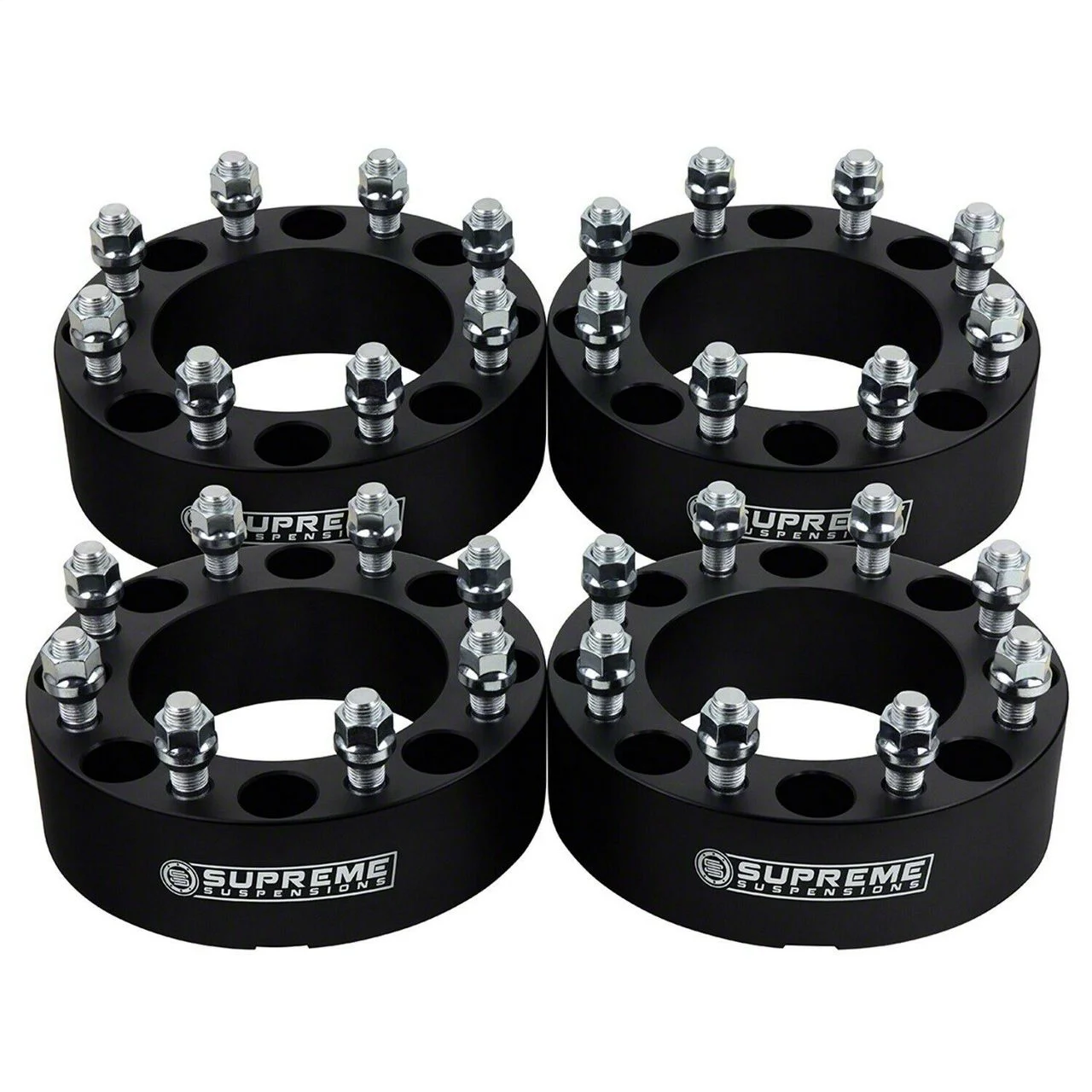Supreme Suspensions 1.50-Inch Pro Billet Hub Centric Wheel Spacers; Black; Set of Four (07-10 Sierra 2500 HD)