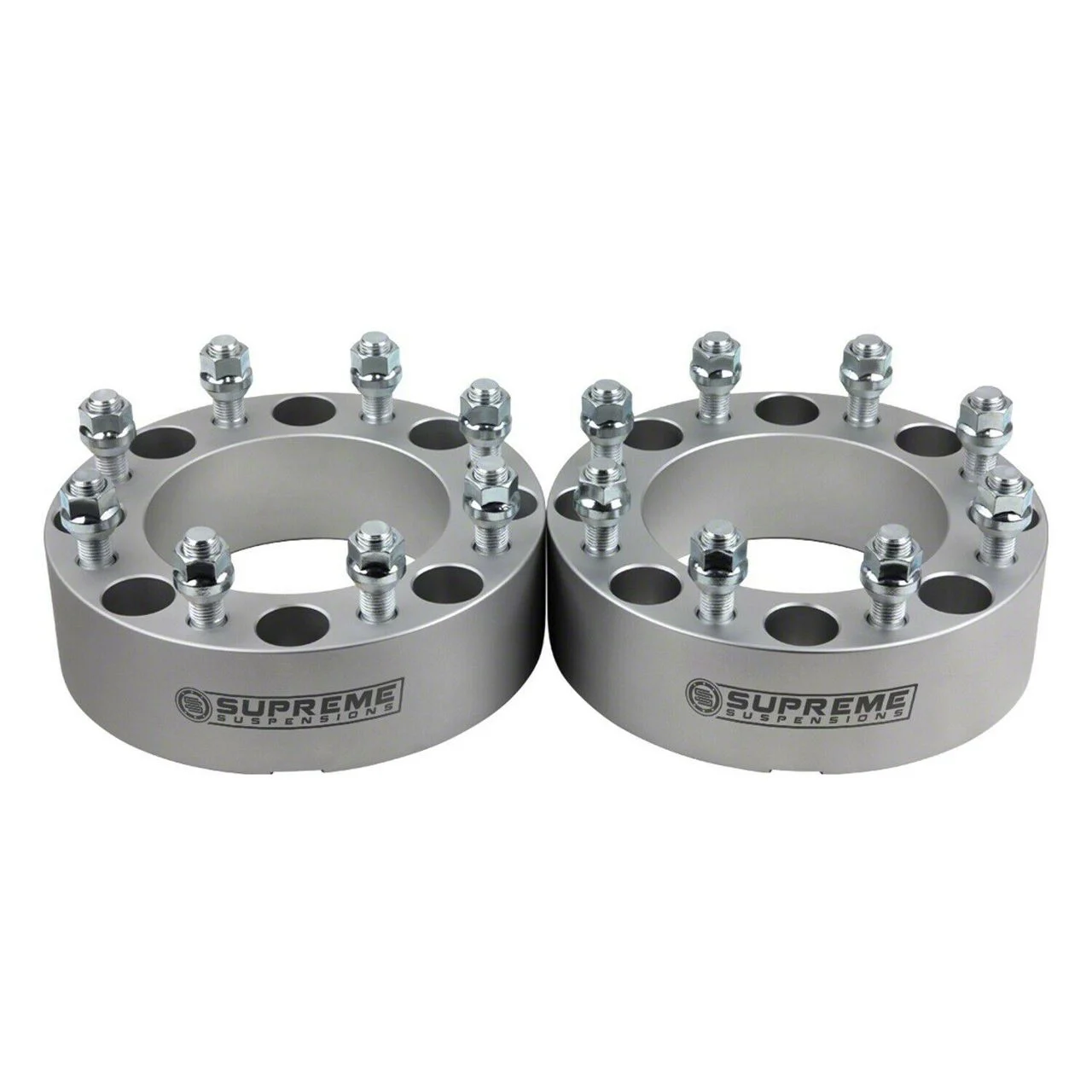 Supreme Suspensions 1.50-Inch Pro Billet Hub Centric Wheel Spacers; Silver; Set of Two (07-10 Silverado 2500 HD)