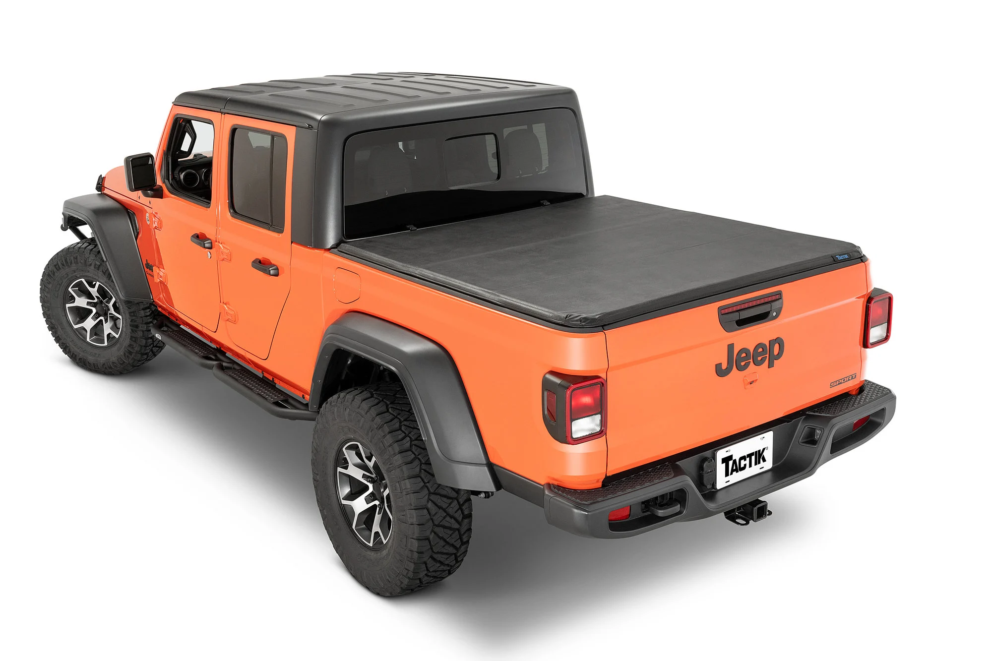 TACTIK 1133109 EZ-Hard Panel Tri-Fold with Vinyl Outer Layer Tonneau Cover for 20-25 Jeep Gladiator JT