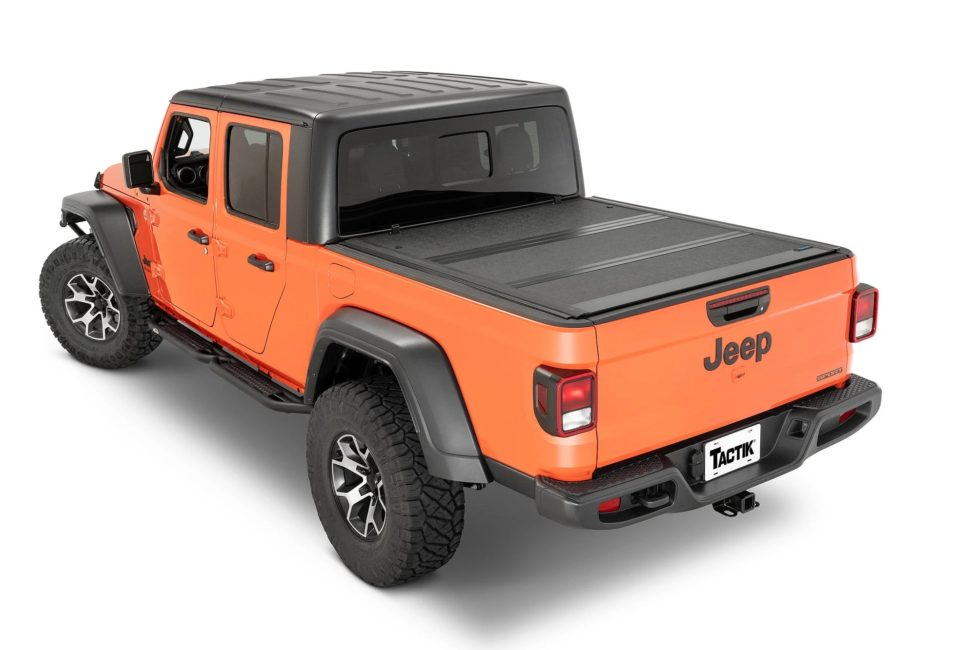 TACTIK 2433109 Low Profile Hard Tri-Fold Tonneau Cover for 20-25 Jeep Gladiator JT