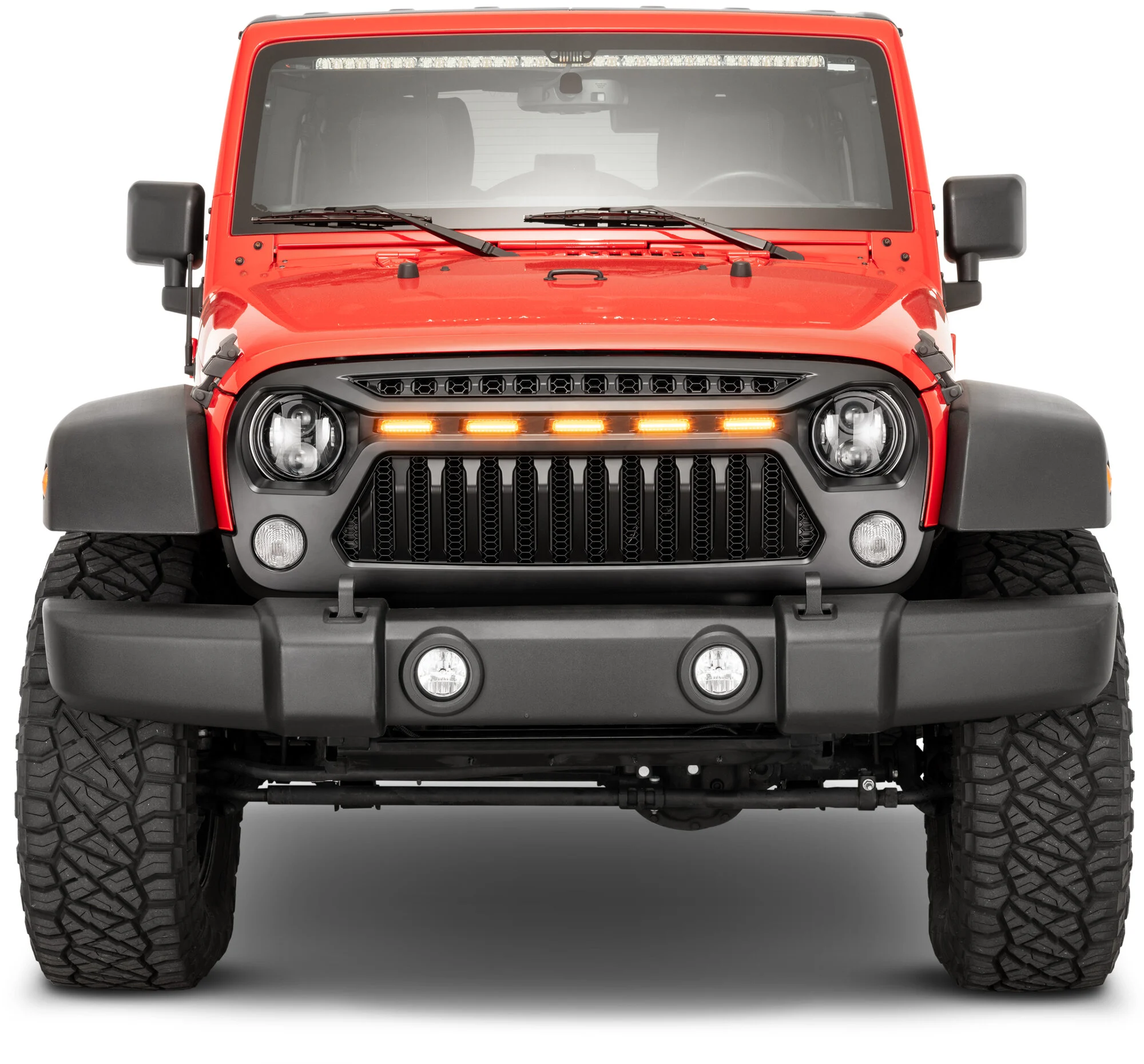 TACTIK  Reef Shark Grille with LED Running Lights for 07-18 Jeep Wrangler JK