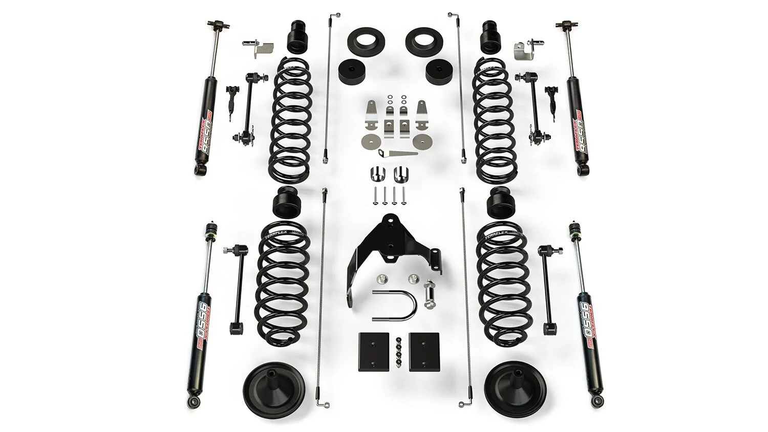 Teraflex 1251401 4" Coil Spring Base Lift Kit & 9550 VSS Twin-Tube for 07-18 Jeep Wrangler JK Unlimited 4-Door