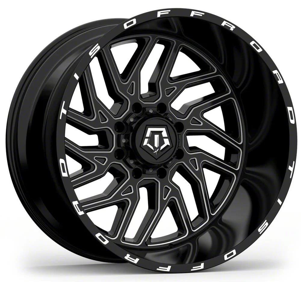 TIS 544BM Gloss Black Milled 8-Lug Wheel; 20x9; 18mm Offset (07-10 Sierra 3500 HD SRW)
