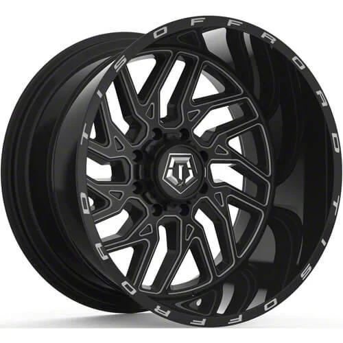 TIS 544BM Gloss Black Milled 8-Lug Wheel; 22x14; -76mm Offset (07-10 Sierra 3500 HD SRW)