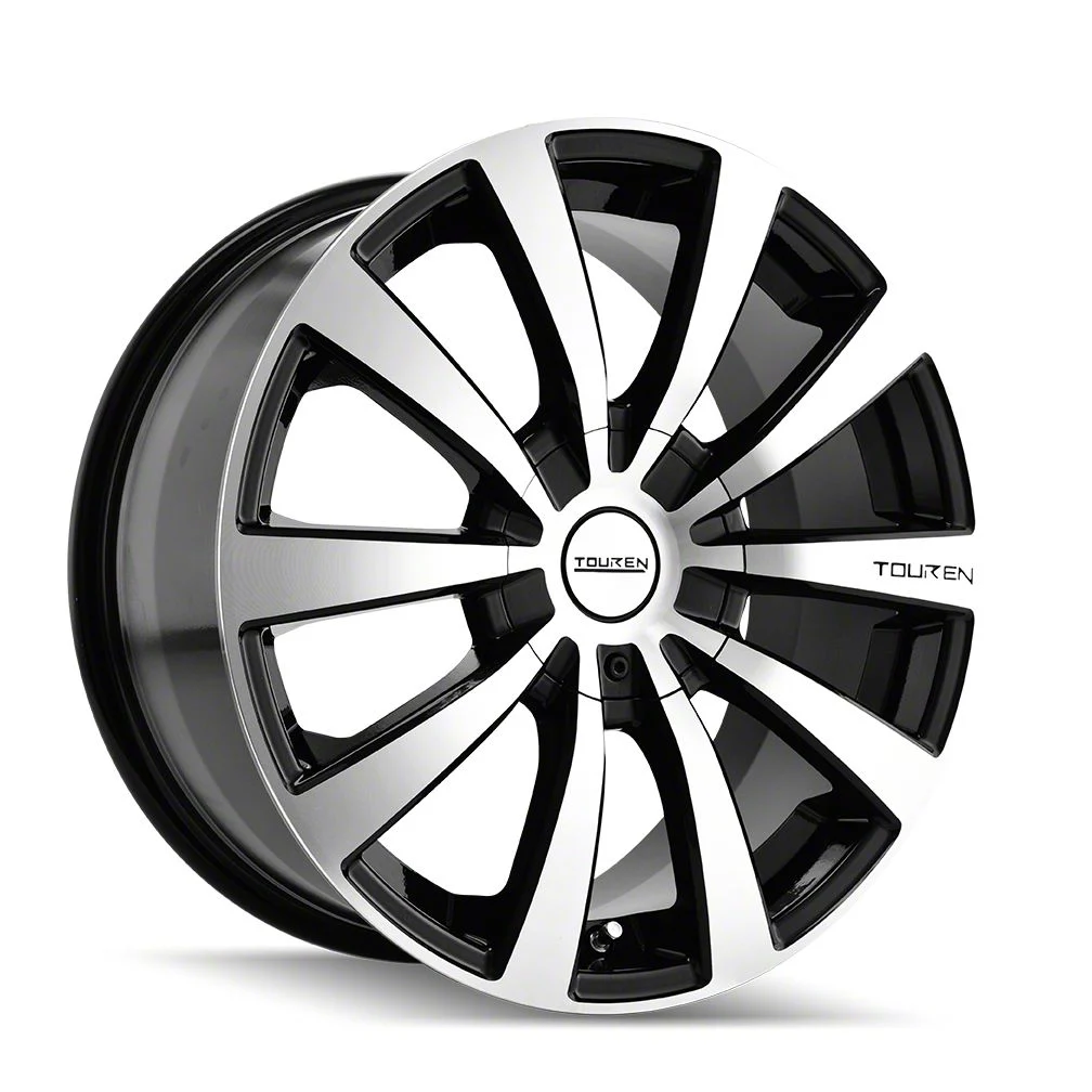 Touren TR3 Gloss Black Machined Wheel; 18x8; 40mm Offset (05-09 Mustang GT, V6)