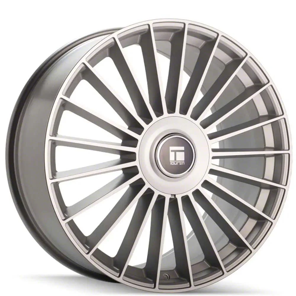 Touren TR10 Satin Silver Machined Wheel; 24x10; 35mm Offset (15-23 Mustang GT, EcoBoost, V6)