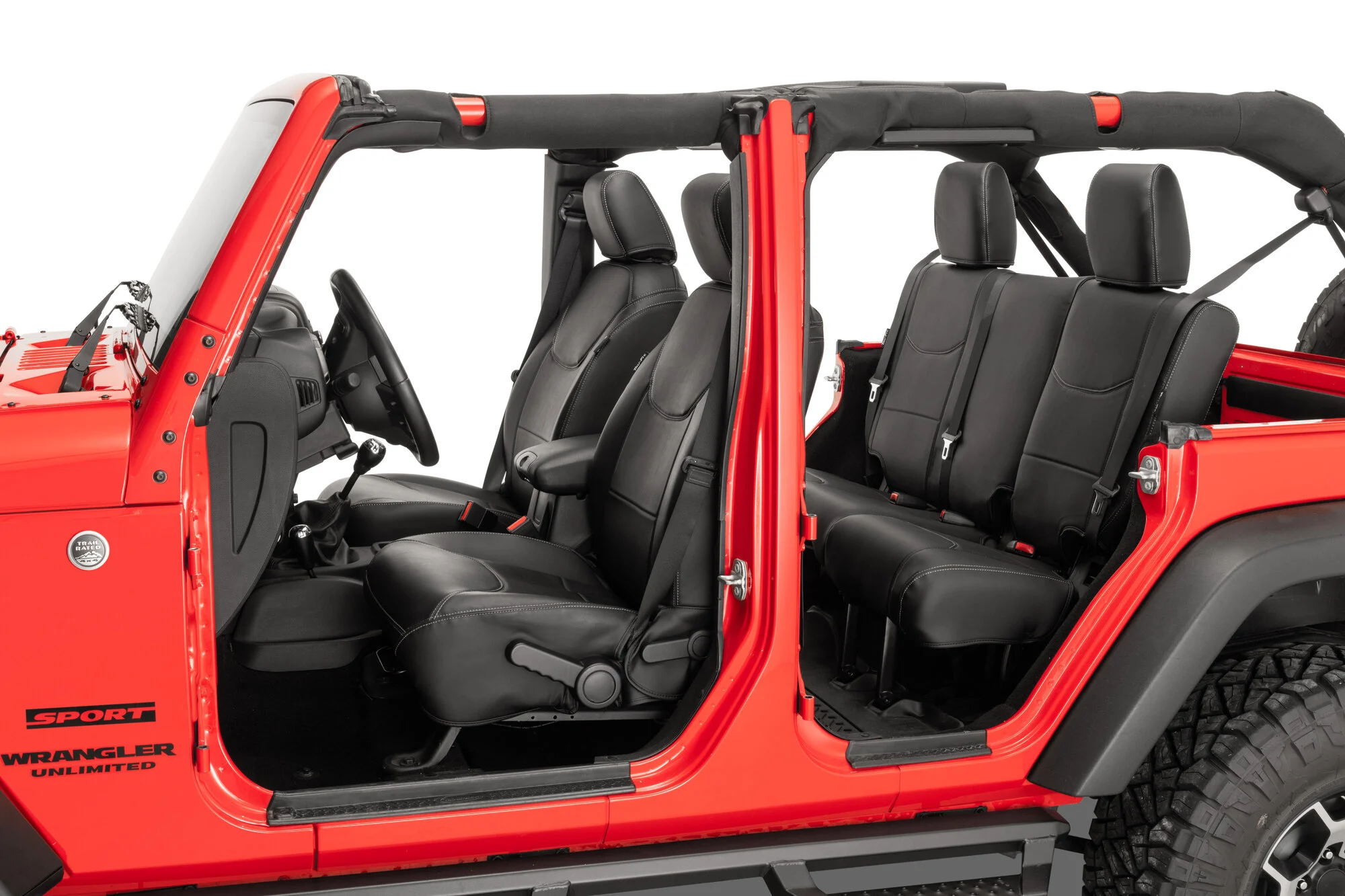 Tru-Fit  Eco Leather Front & Rear Seat Covers for 13-18 Jeep Wrangler JK Unlimited 4-Door