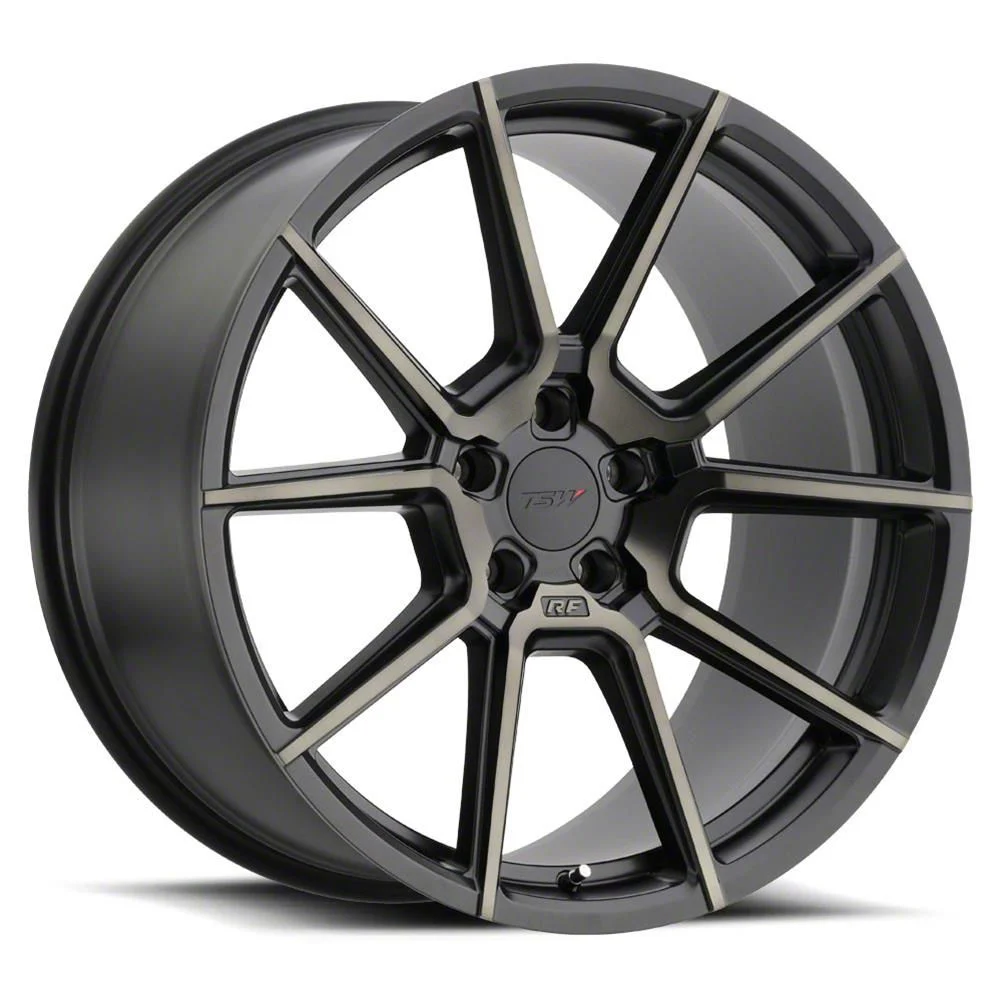 TSW Chrono Matte Black Machined and Dark Tint Wheel; 20x9; 20mm Offset (10-14 Mustang)